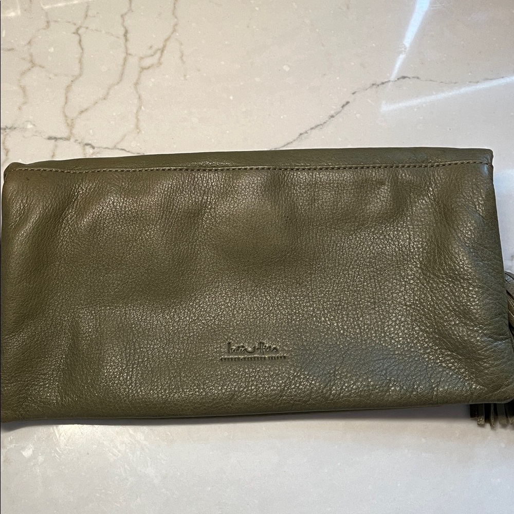 India Hicks green leather clutch - Picture 5 of 5